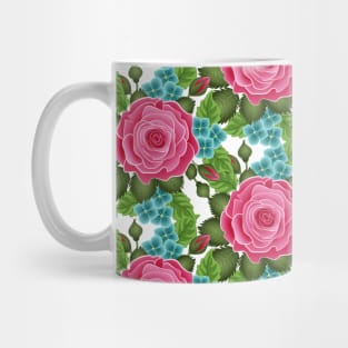 Botanical Rose Pattern Mug